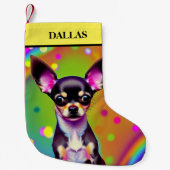 Petite Chaussette De Noël Noël CHIHUAHUA Stocking avec nom. (Devant)