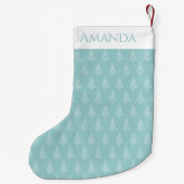 Petite Chaussette De Noël Noël Clair Bleu Vert Et Blanc (Dos)