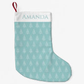 Petite Chaussette De Noël Noël Clair Bleu Vert Et Blanc (Devant)