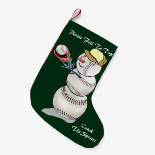 Petite Chaussette De Noël Noël de baseball Snowman