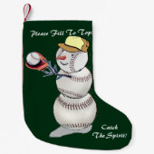 Petite Chaussette De Noël Noël de baseball Snowman (Devant)