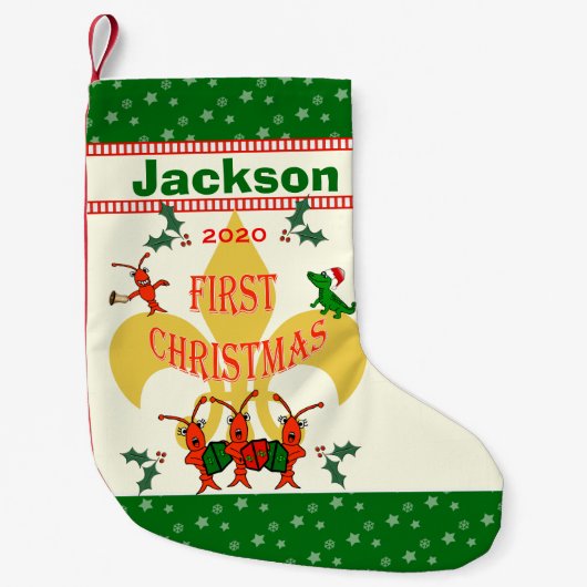 Petite Chaussette De Noël Noël de bébé de Cajun premier (Devant)