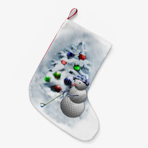 Petite Chaussette De Noël Noël de bonhomme de neige de boule de golf