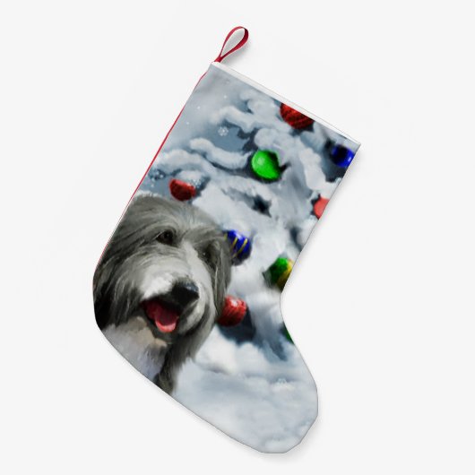 Petite Chaussette De Noël Noël de Collie barrée (Devant (Accrochage))