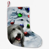 Petite Chaussette De Noël Noël de Collie barrée (Devant)