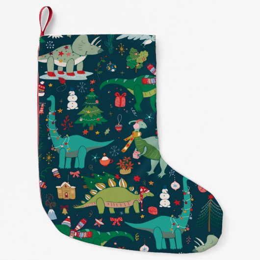 Petite Chaussette De Noël Noël de Dinosaur : Bonne année (Devant)