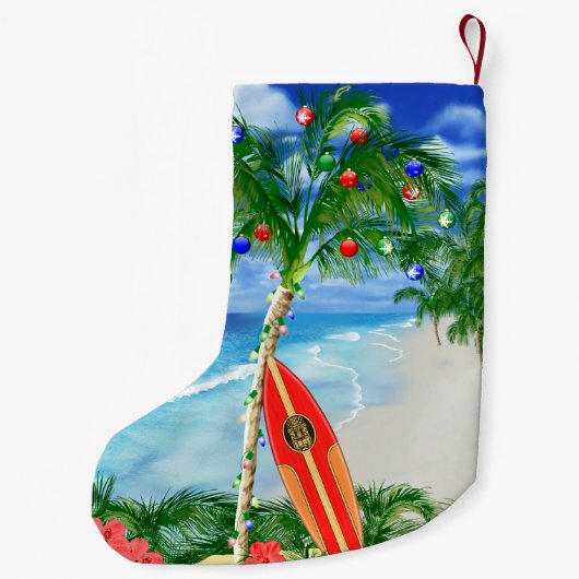 Petite Chaussette De Noël Noël de plage (Dos)