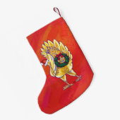 Petite Chaussette De Noël Noël de poulet sur le rouge (Dos (Accrochage))