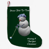Petite Chaussette De Noël Noël de Snowman de golf (Devant)