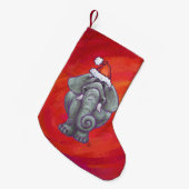Petite Chaussette De Noël Noël des éléphants en rouge (Devant (Accrochage))
