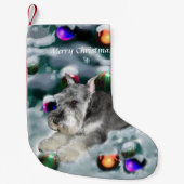 Petite Chaussette De Noël Noël des Schnauzer miniatures (Devant)