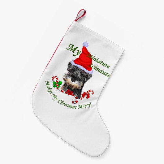 Petite Chaussette De Noël Noël des Schnauzer miniatures (Devant (Accrochage))