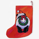 Petite Chaussette De Noël Noël d'ours panda sur le rouge (Dos)