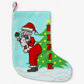 Petite Chaussette De Noël Noël drôle Père Noël Elfie (Devant)