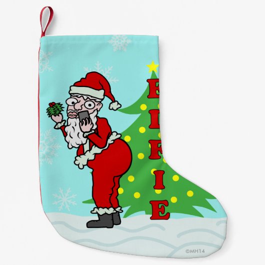 Petite Chaussette De Noël Noël drôle Père Noël Elfie (Devant)