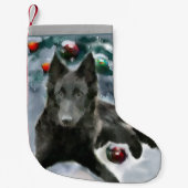 Petite Chaussette De Noël Noël du chien de berge belge (Devant)