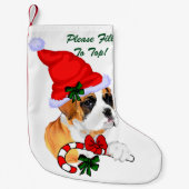 Petite Chaussette De Noël Noël du chien de boxe (Devant)
