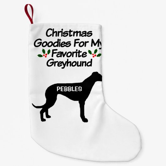 Petite Chaussette De Noël Noël Du Chien Greyhound Favori (Devant)