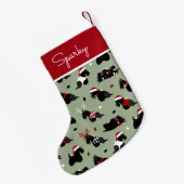 Petite Chaussette De Noël Noël écossais Terrier vert (Dos (Accrochage))