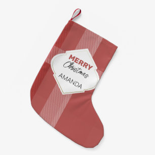 Petite Chaussette De Noël Noël Élégant Tartan Bourgogne