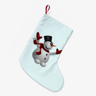 Petite Chaussette De Noël Noël empilé avec un bonhomme de neige heureux