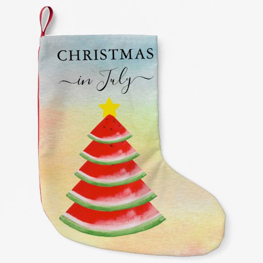 Petite Chaussette De Noël Noël En Juillet Pastèque Noël Se Stocker (Devant)