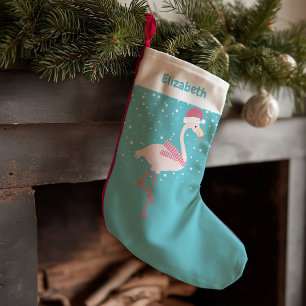 Petite Chaussette De Noël Noël Flamant rose