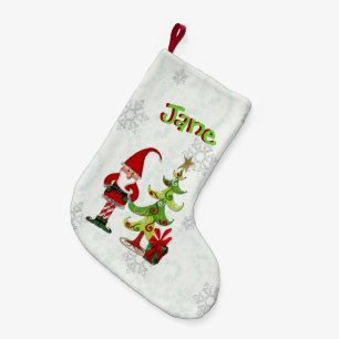 Petite Chaussette De Noël Noël Folk Whimsey 3D lettres PERSONNALISÉ