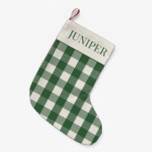 Petite Chaussette De Noël Noël Gingham Vert Blanc (Devant (Accrochage))