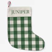 Petite Chaussette De Noël Noël Gingham Vert Blanc (Devant)