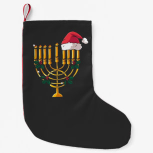 Petite Chaussette De Noël Noël Hanoukka Juif Père Noël Menorah