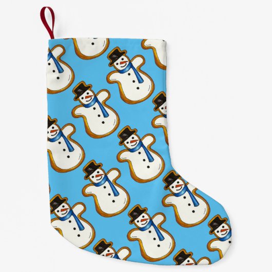 Petite Chaussette De Noël Noël Hanoukka Winter Snowman Holiday Cookie (Devant)