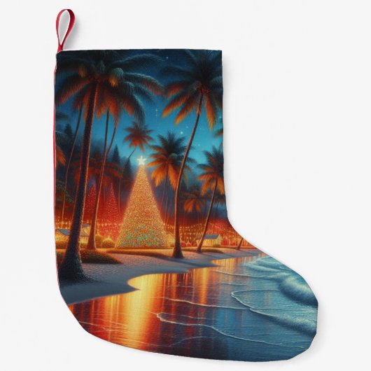 Petite Chaussette De Noël Noël hawaïen/tropical (Devant)
