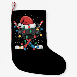 Petite Chaussette De Noël Noël Hockey Xmas Père Noël Sports Chapeau Balle 