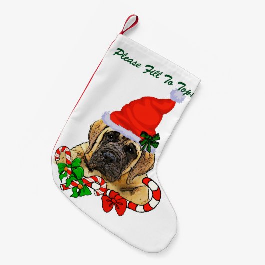 Petite Chaussette De Noël Noël mastiff anglais (Devant (Accrochage))