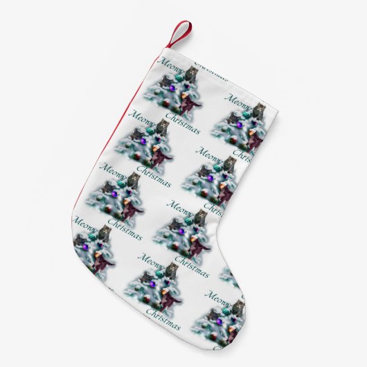 Petite Chaussette De Noël Noël Meowy (Devant (Accrochage))