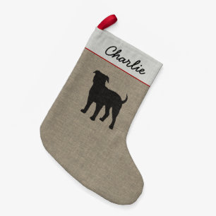 Petite Chaussette De Noël Noël mignon de vacances de chien de silhouette