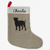 Petite Chaussette De Noël Noël mignon de vacances de chien de silhouette (Devant)