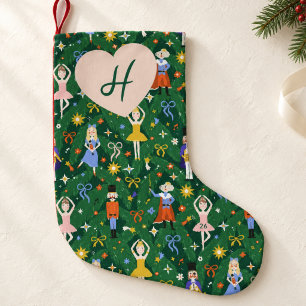 Petite Chaussette De Noël Noël Monogramme Cœur Ballet Casse-Noisette Vert