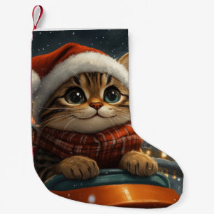 Petite Chaussette De Noël Noël Montagnes Russes Chat Bengal