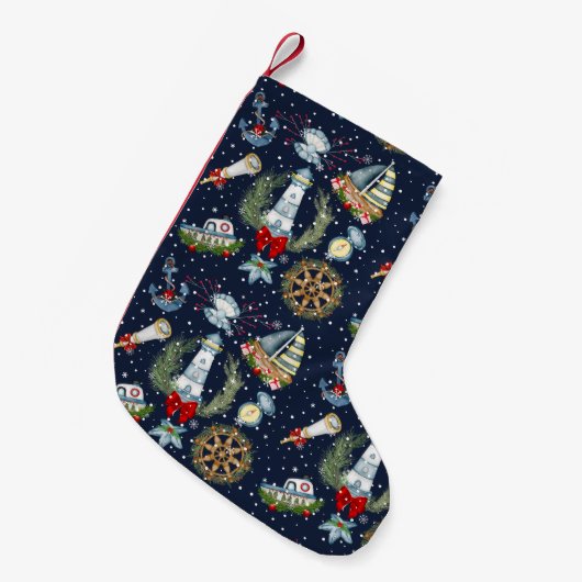 Petite Chaussette De Noël Noël nautique (Devant (Accrochage))