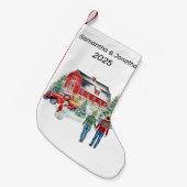 Petite Chaussette De Noël Noël Pays Maison Hiver (Devant (Accrochage))