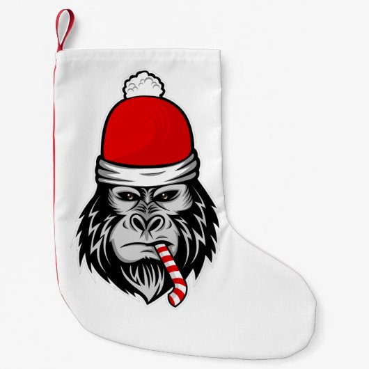 Petite Chaussette De Noël Noël père Noël gorilla (Devant)