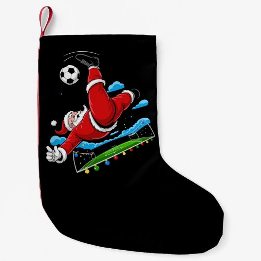 Petite Chaussette De Noël Noël Père Noël Soccer Bicyclette Kick Xmas Sports (Devant)
