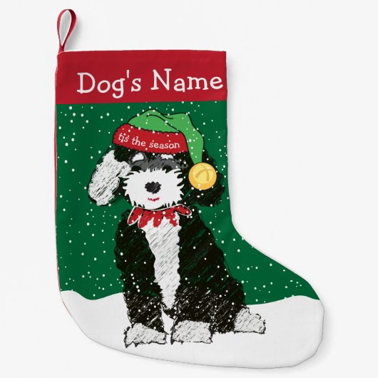 Petite Chaussette De Noël Noël personnalisé Bernedoodle Elf (Devant)