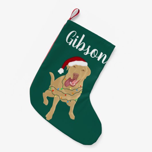 Petite Chaussette De Noël Noël personnalisé Dudley Labrador (Devant (Accrochage))