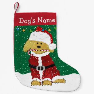 Petite Chaussette De Noël Noël personnalisé Goldendoodle Père Noël