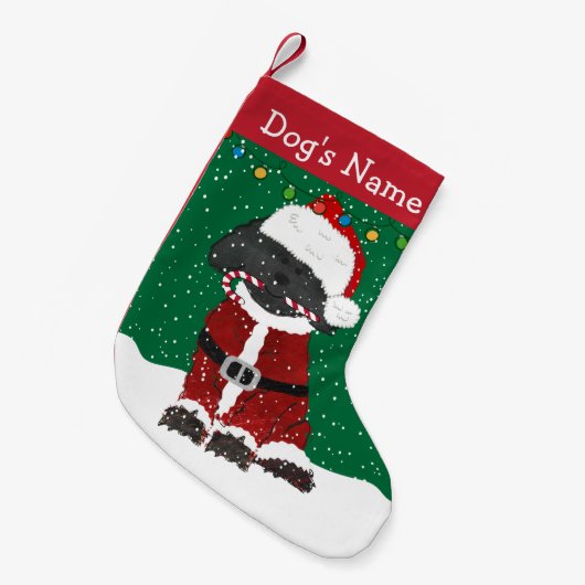 Petite Chaussette De Noël Noël personnalisé Labradoodle Père Noël (Devant (Accrochage))