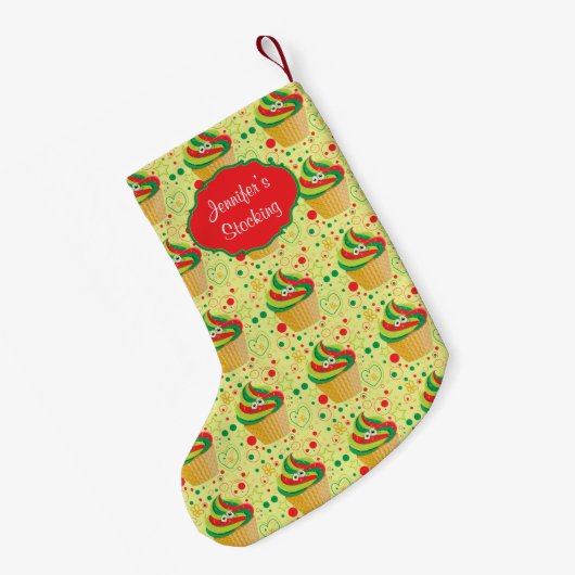 Petite Chaussette De Noël Noël personnalisé Noël Noël Noël Noël Funny Cupcak (Dos (Accrochage))