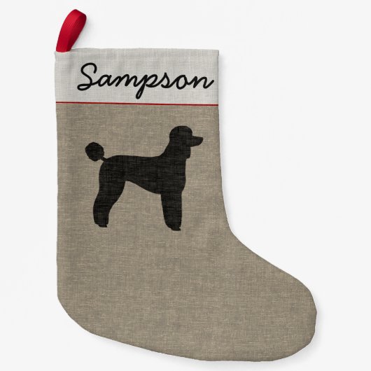 Petite Chaussette De Noël Noël personnalisé par silhouette de chien de (Devant)